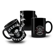 Caneca De Porcelana Preta Banda Avenged Sevenfold Fã Rock Foto mini 4
