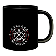 Caneca De Porcelana Preta Banda Avenged Sevenfold Fã Rock Foto mini  3
