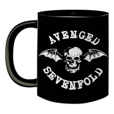 Caneca De Porcelana Preta Banda Avenged Sevenfold Fã Rock Foto  mini 1