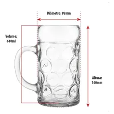 Caneca de Vidro Eisenbahn, Caneca Chopp 610ml, Ruvolo Foto mini  2