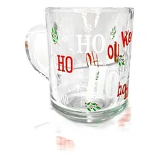 Caneca Decorada Natalina Hohoho Vidro 245ml - Natal Rizzo Foto  mini 1