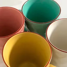 Caneca Diamante Xicara Cores Cerâmica Detalhes Fosco 270ml Cor Amarelo Foto mini 1