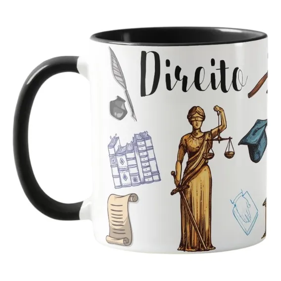Caneca Direito Presente Criativo Advogado Advocacia Cor Preto Foto 1