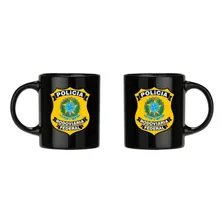 Caneca Distintivo Polícia Rodoviária Federal - Preta Foto mini 1