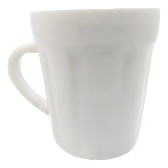 Caneca Em Porcelana Decorada Em Alto Relevo Com 75ml Branca Foto 1