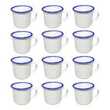Caneca Esmaltada Branca 150ml Xicara Retro - 12 Unidades Foto mini 1