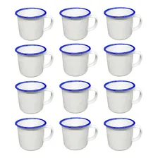Caneca Esmaltada Retro Branca 150ml 50 Unidades - ! Cor Branco Liso Foto  mini 1
