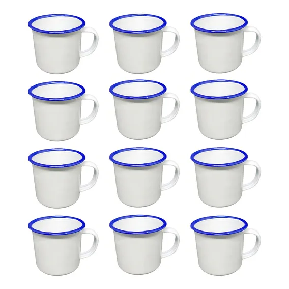 Caneca Esmaltada Retro Branca 150ml 50 Unidades - ! Cor Branco Liso Foto 1