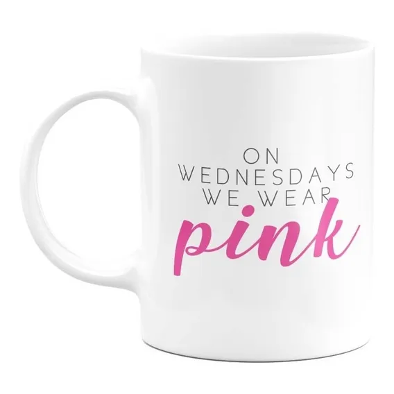 Caneca Filme Meninas Malvadas Nas Quartas Usamos Rosa Cor Branco Foto 1