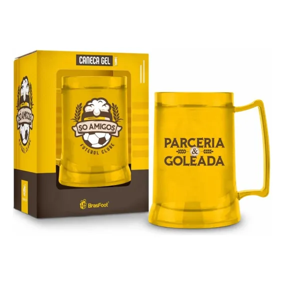 Caneca Gel Cerveja Futebol Amigos Goleador Copo Congelante Foto 1