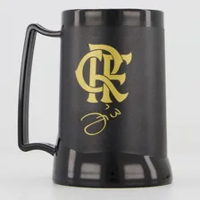 Caneca Gel Flamengo Zico Preta Foto  mini 1
