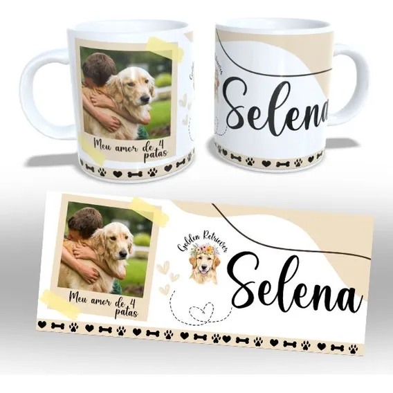 Caneca Golden Retriever Personalizada Com Foto E Nome Foto 1