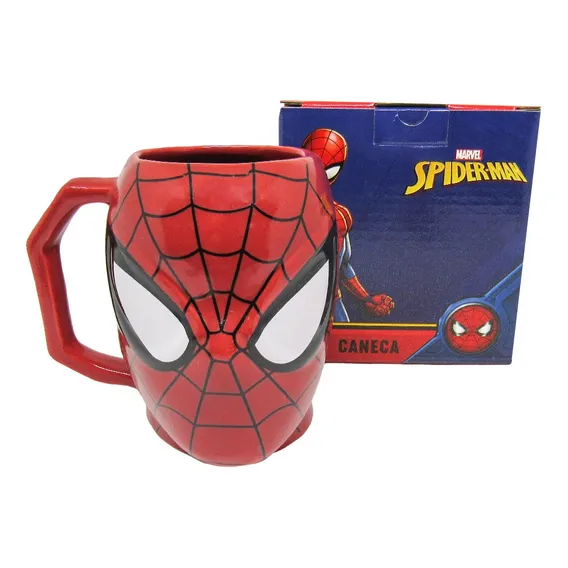 Caneca Homem Aranha Tridimensional Porcelana Oficial Marvel Foto 1