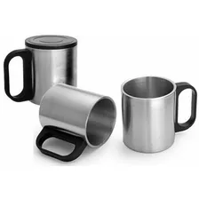 Caneca Inox Escovado 200 Com Tampa Cor Preto Foto mini 2