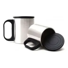 Caneca Inox Escovado 200 Com Tampa Cor Preto Foto mini 4