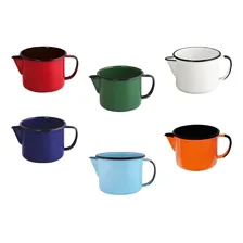 Caneca Leiteira Com Bico Para Ferver Esmaltada Ágata Ewel Cor Branco Foto mini  3