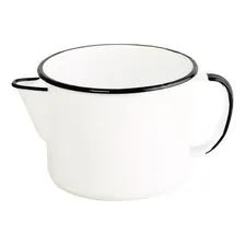Caneca Leiteira Com Bico Para Ferver Esmaltada Ágata Ewel Cor Branco Foto mini  2
