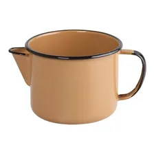 Caneca Leiteira Com Bico Para Ferver Esmaltada Ágata Ewel Cor Marrom Foto  mini 1