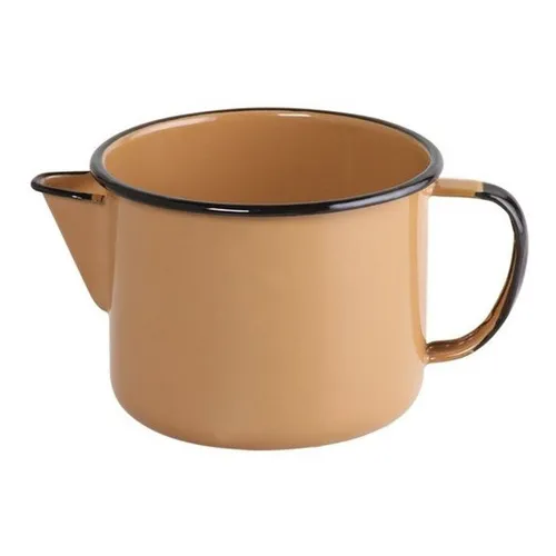 Caneca Leiteira Com Bico Para Ferver Esmaltada Ágata Ewel Cor Marrom Foto 1