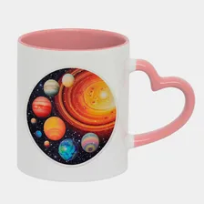 Caneca Love Rosa Sl13 Sistema Solar Planetas Arte Criativo Foto  mini 1
