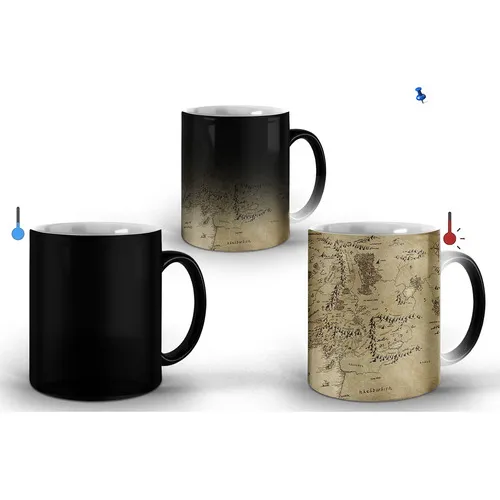 Caneca Mágica Senhor Dos Anéis Mapa Terra Foto 1