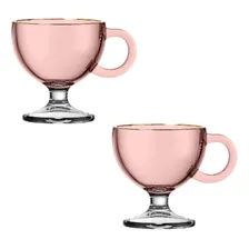 Caneca Muse Rosa Com Borda Dourada 80ml - 6 Foto mini 2