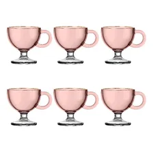Caneca Muse Rosa Com Borda Dourada 80ml - 6 Foto mini 1