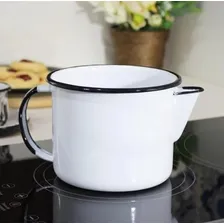 Caneca Para Café Esmaltada Com Bico 1l Branca Metallouça Foto mini 1