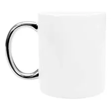 Caneca Para Sublimação De Porcelana Com Alça Cromada Prata Foto  mini 1