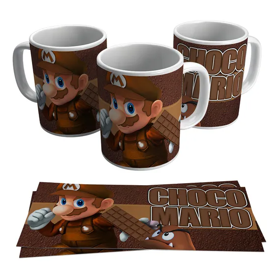 Caneca Páscoa Chocomario Mario Bros Chocolate 325ml Foto 1