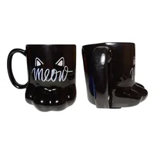 Caneca Pata De Gato Meow Preta Gatinho Foto mini 1