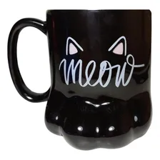Caneca Pata De Gato Meow Preta Gatinho Foto mini 2