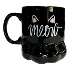 Caneca Pata De Gato Meow Preta Gatinho Foto mini 4