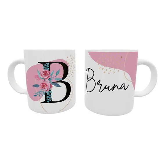 Caneca Personalizada Com A Inicial Do Seu Nome Cor Branco Personalizada Com Nome Foto 1
