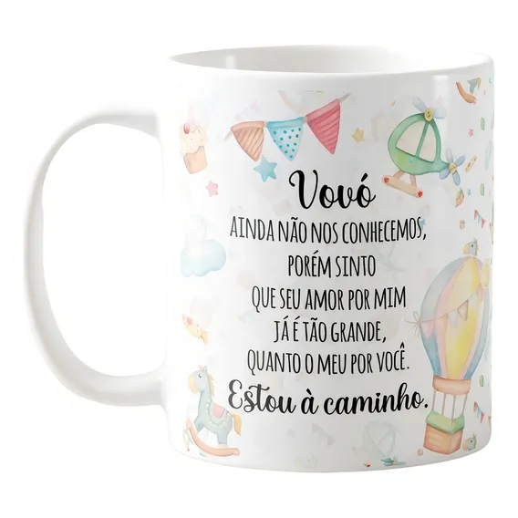 Caneca Personalizada Do Luz Surpresa Gravidez Estou Chegando Vov贸 325 Foto 1