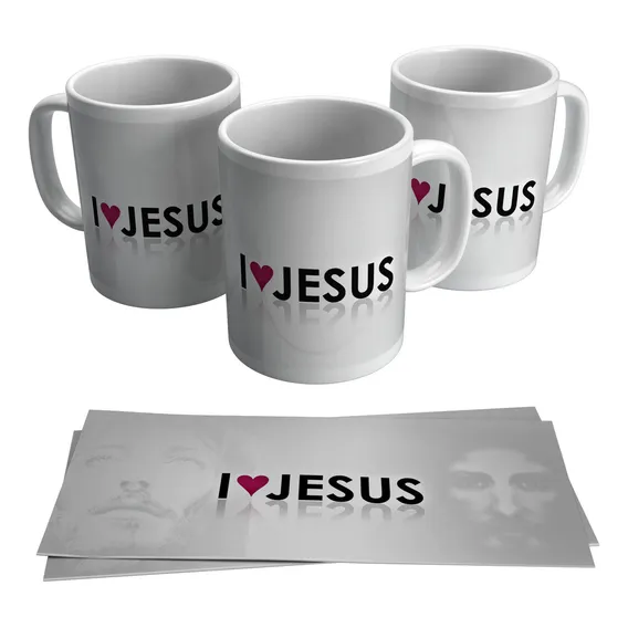Caneca Personalizada Gospel I Love Jesus Eu Amo Jesus 325ml Foto 1