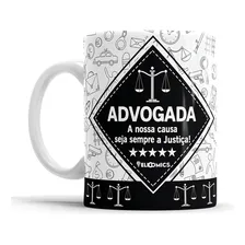 Caneca Personalizada Profissão - Advogada Branco - Com Nome Foto  mini 1