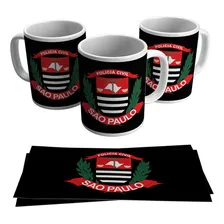 Caneca PolÃcia Civil De São Paulo Distintivo Brasão Foto mini 1