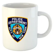 Caneca Policia New York Usa C178 Cor Branco Foto  mini 1