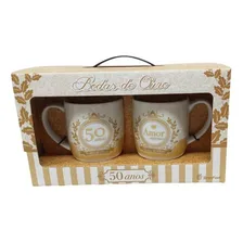 Caneca Porcelana Bodas De Ouro Kit 50 Anos Presente Criativo Foto mini 4