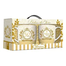 Caneca Porcelana Bodas De Ouro Kit 50 Anos Presente Criativo Foto mini 1