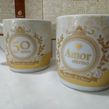 Caneca Porcelana Bodas De Ouro Kit 50 Anos Presente Criativo Foto mini 2