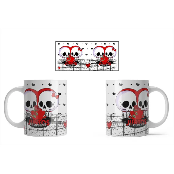 Caneca Porcelana Branca Caveira Foto 1