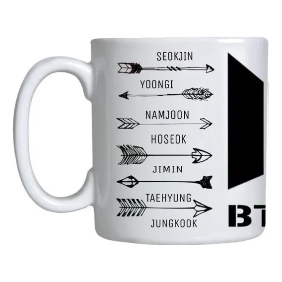 Caneca Porcelana Bts Nomes Foto 1