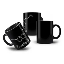 Caneca Preta Divertida Químico Fórmula Serotonina 325ml Foto mini  3