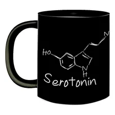 Caneca Preta Divertida Químico Fórmula Serotonina 325ml Foto  mini 1