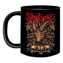 Caneca Preta Heavy Metal Fã Banda Slipknot Pentagrama Bode Foto mini 1