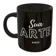 Caneca Preta Personalizada Com Sua Ideia Arte Logo Foto Foto mini 2