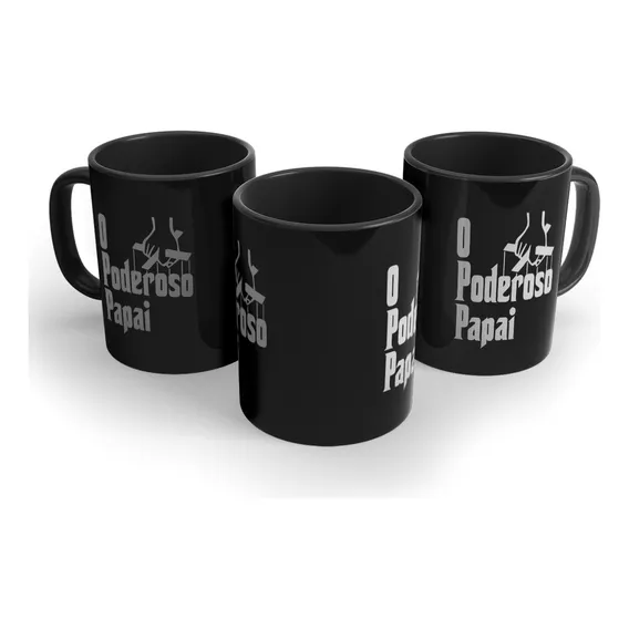 Caneca Preta Presente Para O Dia Dos Pais O Poderoso Papai Foto 1