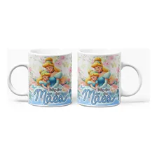 Caneca Princesa Cinderela Presente Mamãe De Menina Cor Branco Foto mini  3